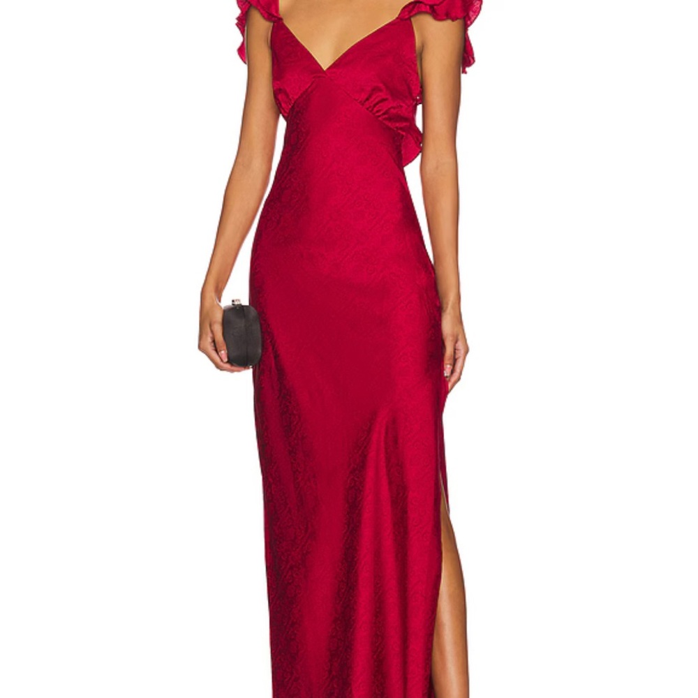 More to Come Red Satin Maxi Dress